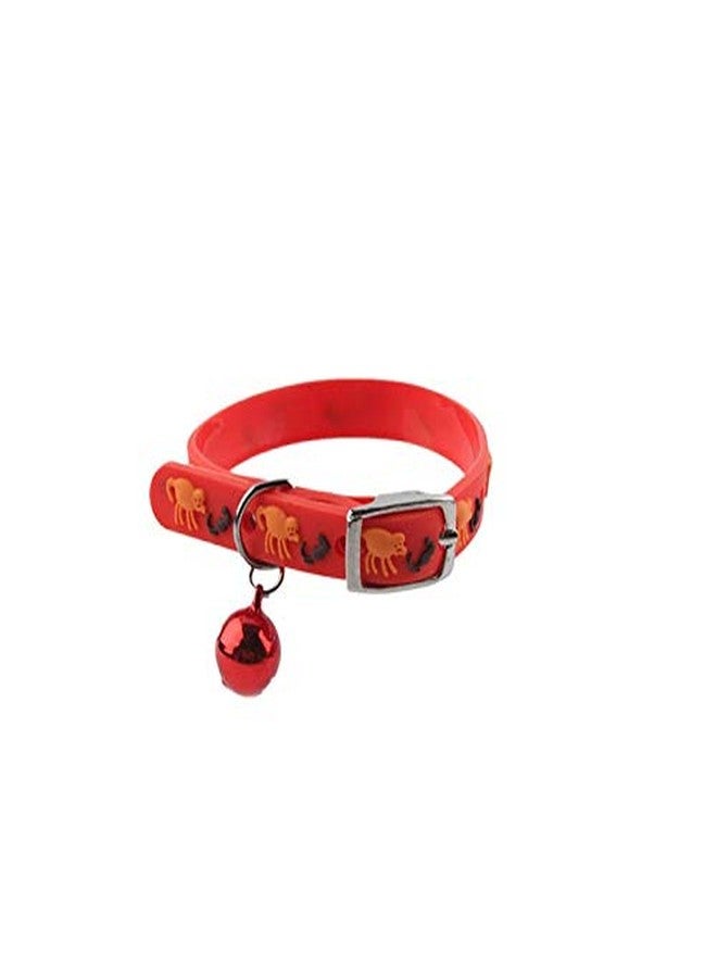 THE DDS STORE متجر DDS طوق لطيف للكلاب والقطط، مطبوع عليه مشبك سهل الاستخدام وجرس، طوق قابل للتعديل للقطط والجراء، مشبك أمان مع أجراس، طوق قابل للتعديل للقطط مع جرس للجراء/القطط الصغيرة، طوق سيليكون (أزرق سماوي) - Image 5